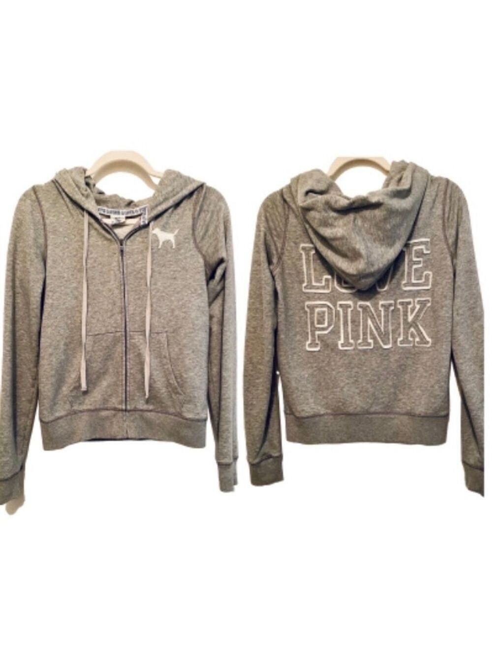 PINK Victoria’s Secret Gray Zip Up Hoodie Small